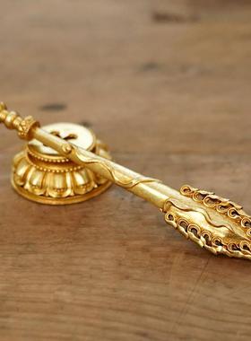 黄铜尼泊尔藏式文殊剑菩萨宝剑降魔杵金刚杵供佛家用供奉摆件大号