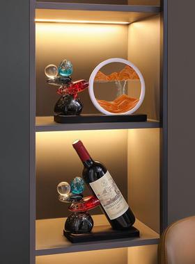 时来运转流沙画 画摆件客厅电视柜酒柜轻奢高档高级家居办公室装