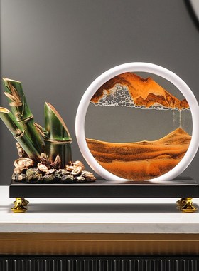 节节高升流沙画摆件客厅禅意茶室酒柜玄关软装饰品办公室旺事业运