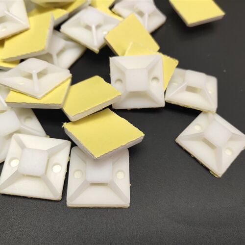 自粘式定位片吸盘尼龙扎带固定座自粘式扎线固定座20*20 带胶吸盘 - 图0