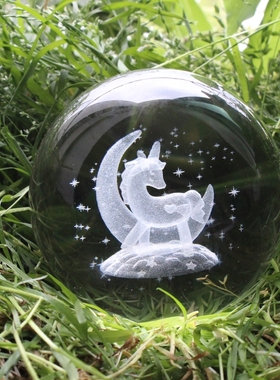 优选水晶球麋鹿星空透明创意装饰品玻璃球小摆件圆球可爱生日礼物