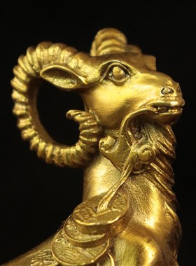 纯铜羊摆件家居装饰品生肖羊属羊摆设金钱羊铜工艺品商务礼品