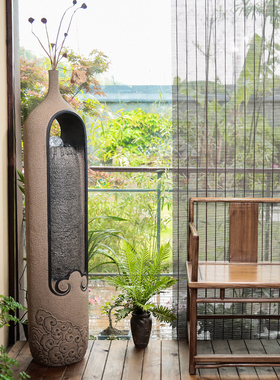 室内落地流水摆件新中式客厅装饰喷泉招财循环水景观新居乔迁礼品