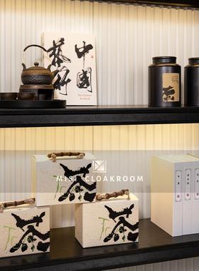 新中式样板房间装饰摆件售楼部展厅客厅书房茶室软装组合茶具套装