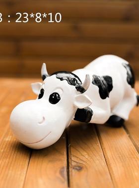 创意树脂奶牛摆件工艺品礼物卡通小动物摆件客厅酒柜台装饰品摆件