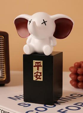 贝汉美创意大象电视柜酒柜装饰品摆件轻奢高档办公室客厅家居摆设