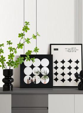 客厅电视柜摆件高级感插花瓶绿植吊钟现代简约酒柜入户玄关装饰品