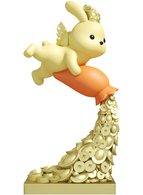 精选暴富兔子落地摆件客厅大型装饰品乔迁店铺开业招财礼物公司办