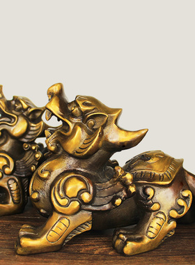 纯铜貔貅摆件一对公母皮丘铜貔貅神兽店铺开业礼品客厅装饰品礼物