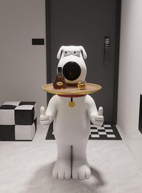 潮玩大型客厅卧室沙发电视柜旁边落地狗托盘搬家礼物乔迁新居摆件