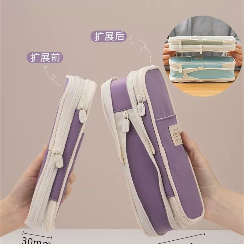 精选安蔻笔袋大容量文具盒ins日系大容量笔盒angoo笔袋女孩铅笔盒,淘宝优惠券,粉丝福利购,淘宝优惠卷