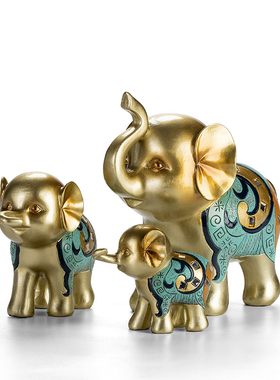 欧式创意可爱轻奢大象一对摆件工艺品客厅电视柜酒柜玄关软装摆设
