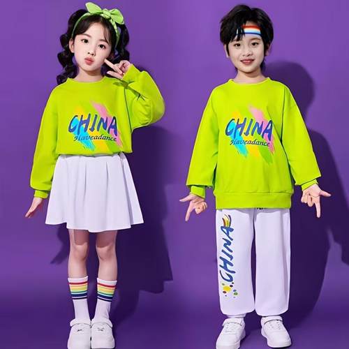 儿童啦啦队演出服装小学生运动会班服卫衣套装男女童大合唱表演服 - 图3