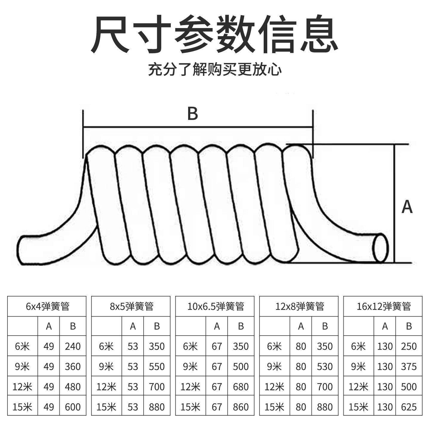 PU弹簧气管高压伸缩管空压机气管软管螺旋气泵气动风管8mm带接头,淘宝优惠券,粉丝福利购,淘宝优惠卷
