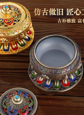 八吉祥檀香熏香炉合金八宝香炉家用室内供佛盘香茶道香炉摆件