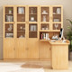 Desk bookshelf integrated table combination corner solid wood study table home student corner writing table floor-standing computer table