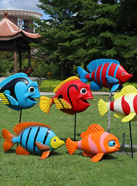 仿真海洋生物摆件珊瑚海螺海星雕塑玻璃钢公园林海洋主题动物装饰