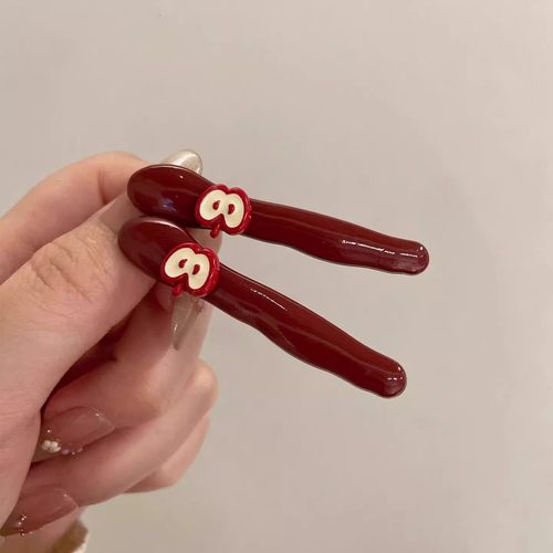 韩国可爱小苹果刘海发夹女儿童发卡安可拉红高颜值侧边鸭嘴一字夹 - 图3