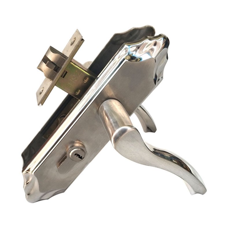 厂家供应201不锈钢锁具 插芯门锁 卧室门插芯锁 铜锁芯面板执手锁 - 图3