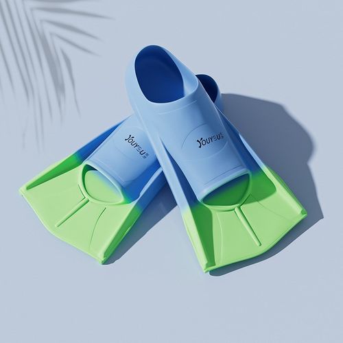 游泳脚蹼男女自由泳蛙泳专用儿童硅胶短脚蹼成人轻便潜水训练装备 - 图3