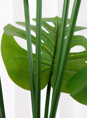 仿真绿色植物龟背叶龟背芋仿生假植物盆栽摆件客厅室内落地装饰仿