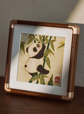 南京云锦研究所博物馆熊猫桌面摆件非遗工艺品中国特色礼物送老外