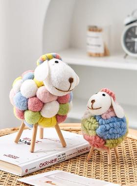 ins北欧家居女生房间卧室装饰品绵羊摆件客厅玄关创意桌面小摆设