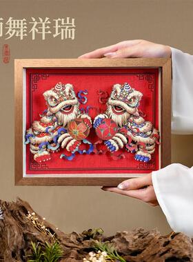 醒狮摆件玄关非遗工艺品开业礼物乔迁书房装饰家居好物文创可定制
