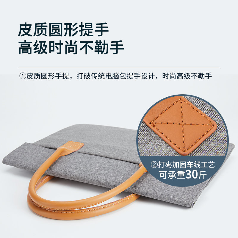 CROSSGEAR十字勋章瑞军士刀MACBOOK1416寸防摔气囊全震手提男高级感大容量商务通勤轻薄笔记本电脑包 - 图2