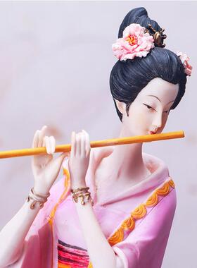 新古典中式仕女人物树脂创意摆件卧室书房客厅家居工艺品家装摆设