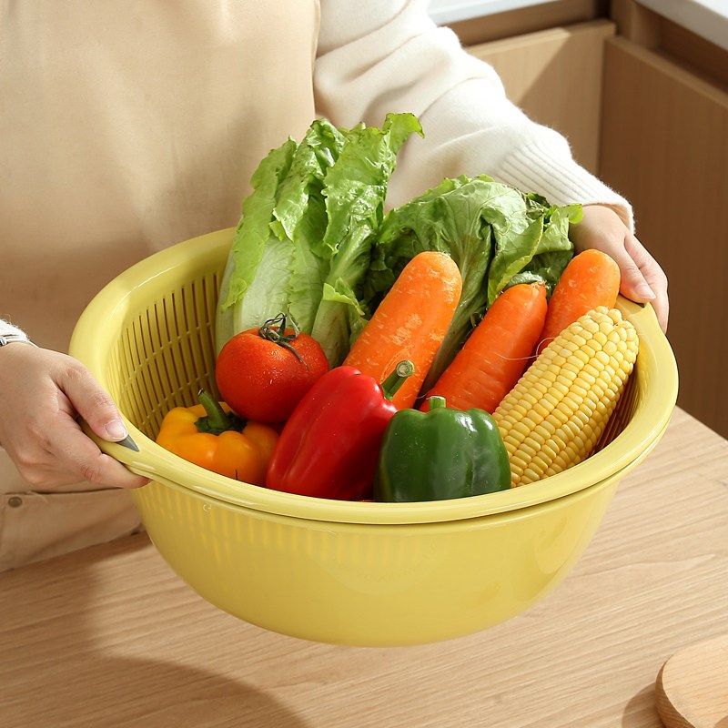 厨房双层塑料滴水篮洗菜盆洗水果篮多用淘米器洗菜篮沥水篮滤水筛,淘宝优惠券,粉丝福利购,淘宝优惠卷