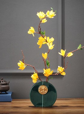 新中式风家里客厅装饰品酒店茶几上的艺术陶艺摆件创意茶室博古架