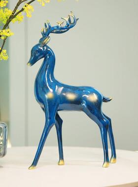 现代轻奢样板间酒店客厅玄关酒柜敦煌飞天九色鹿创意摆件桌面装饰