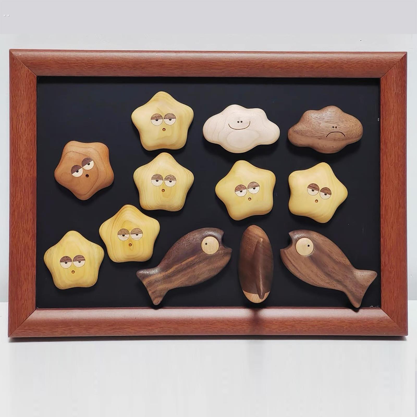 桌面吧台立式木质手写小黑板家用冰箱贴展示板磁吸粉笔荧光笔可擦 - 图0