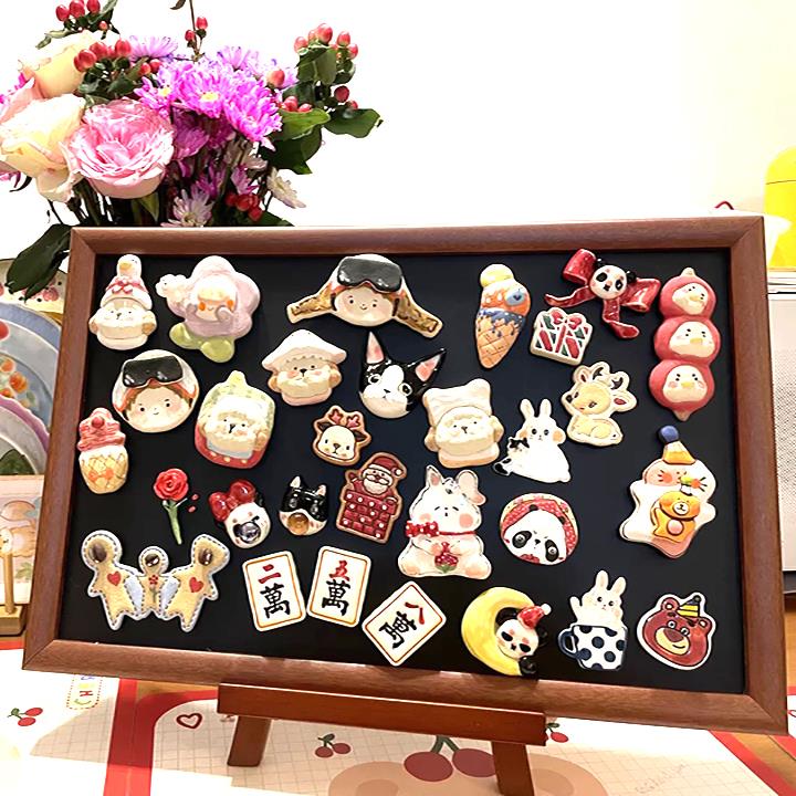 桌面吧台立式木质手写小黑板家用冰箱贴展示板磁吸粉笔荧光笔可擦 - 图2