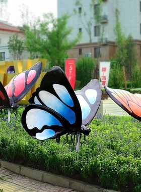 花园摆件大号蝴蝶装饰园林景观小品户外仿真动物工艺X品玻璃钢雕