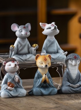 优选东北狐黄大仙真身桌面摆件常蟒白柳灰装饰品蛇工艺品礼物堂口