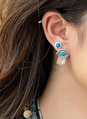 明星同款25年春夏松石蓝眼睛项链