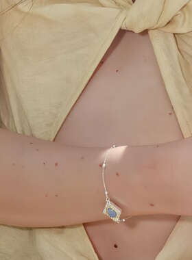 海神之眸金银双色蓝纹石手链女