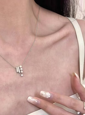 新款小众几何珍珠项链轻奢女款