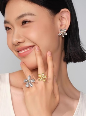 千代兰开口可调节小众指环