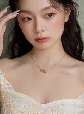 向日葵石榴石水晶项链