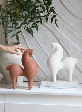 新中式唐马摆件客厅电视柜玄关软装饰品轻奢高档酒店办公室工艺品