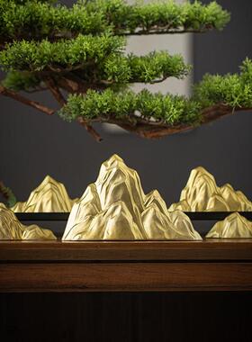 日照金山陶瓷假山摆件创意枯山水沙盘造景家居玄关柜台桌面装饰品