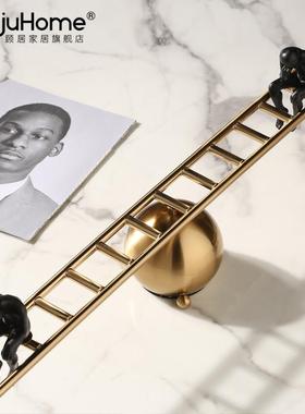 轻奢抽象几何合金摆件北欧家居装饰品客厅酒柜办公室书房桌面摆设