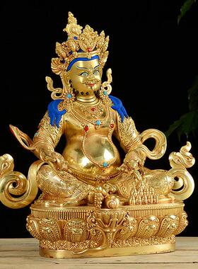 黄财神铜像铜鎏金5/7/10/15寸家用客厅桌面五姓财神摆件