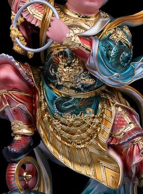 了凡居三太子哪吒神像树脂家用供奉金缕彩中坛元帅双轮太子摆件