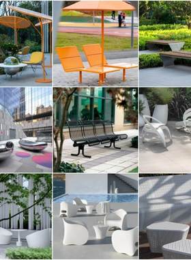 户外不锈钢座椅组合定制商业街公园林广场休息区长条异形坐凳摆件