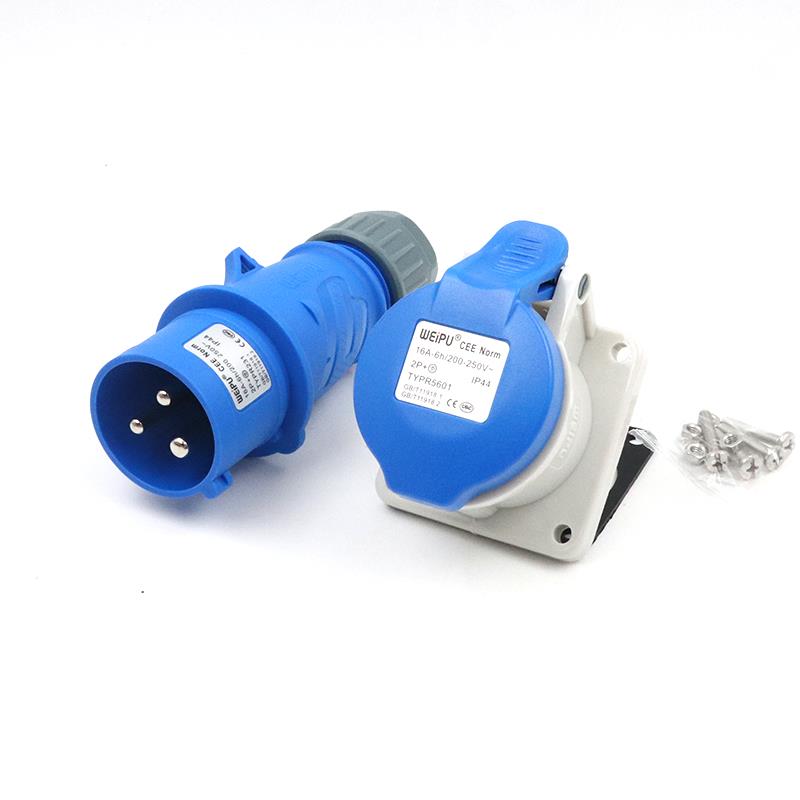 WEIPU威浦工业插头16A32A3芯明暗装座TYP231防水航空连接器TYP281 - 图3