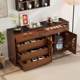 New Chinese-style solid wood sideboard wall integrated storage cabinet smart tea bar machine living room storage tea cabinet new style
